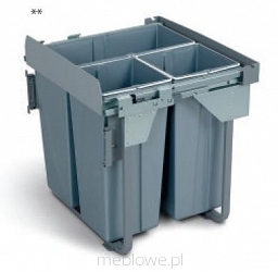 Pojemnik na odpady 60 2x17 + 34l z dociągiem moc. fron